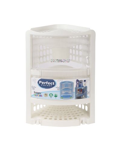 SUKHSON INDIA Plastic Wall Mount Bathroom Corner Extra Large Corner Cabinet Multipurpose Kitchen Bathroom Storage Rack Box Rack Shelf (White)