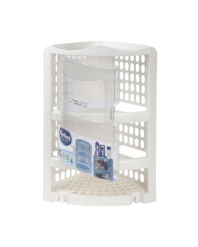 SUKHSON INDIA Plastic Wall Mount Bathroom Corner Extra Large Corner Cabinet Multipurpose Kitchen Bathroom Storage Rack Box Rack Shelf (White)
