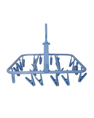 SUKHSON INDIA Plastic Square Easy Cloth Drying Stand Hanger with 20 Clips/pegs, Baby Clothes Hanger Stand, (Blue, Set of 1)