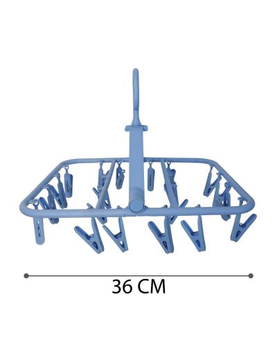 SUKHSON INDIA Plastic Square Easy Cloth Drying Stand Hanger with 20 Clips/pegs, Baby Clothes Hanger Stand, (Blue, Set of 1)
