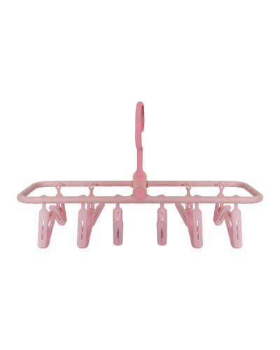 SUKHSON INDIA Plastic Square Easy Cloth Drying Stand Hanger with 10 Clips/pegs, Baby Clothes Hanger Stand, (Pink, Set of 1)